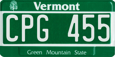 VT license plate CPG455