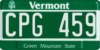 VT license plate CPG459