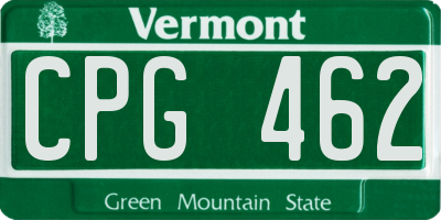 VT license plate CPG462