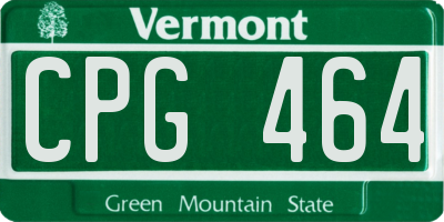 VT license plate CPG464