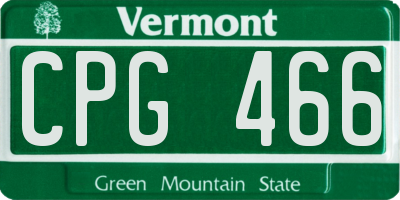 VT license plate CPG466