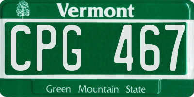 VT license plate CPG467