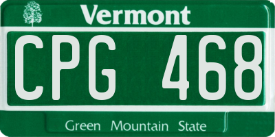 VT license plate CPG468