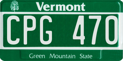 VT license plate CPG470