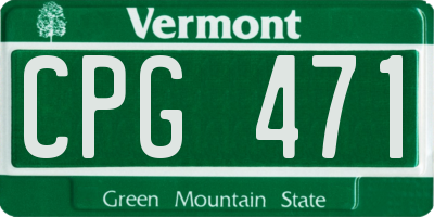 VT license plate CPG471