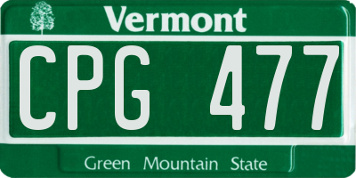 VT license plate CPG477