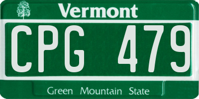 VT license plate CPG479