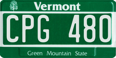 VT license plate CPG480