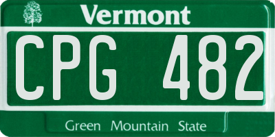 VT license plate CPG482
