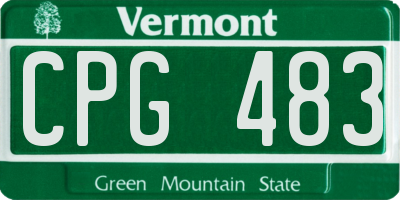 VT license plate CPG483