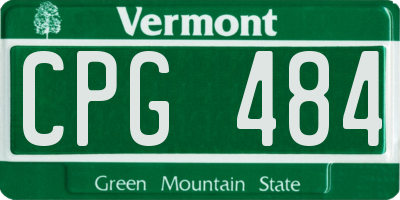 VT license plate CPG484