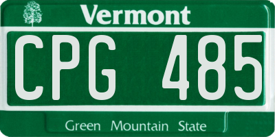 VT license plate CPG485
