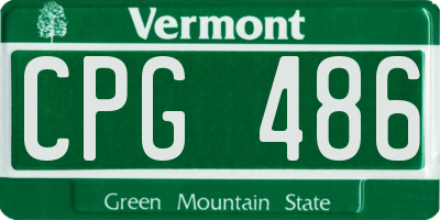 VT license plate CPG486
