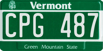 VT license plate CPG487