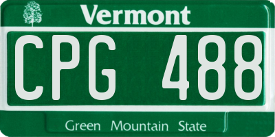 VT license plate CPG488