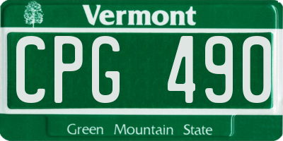 VT license plate CPG490