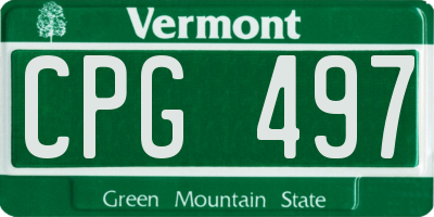 VT license plate CPG497