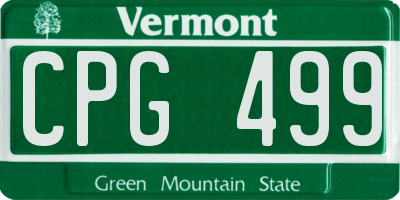 VT license plate CPG499
