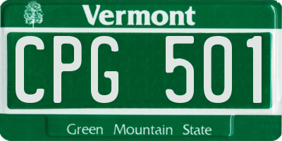 VT license plate CPG501