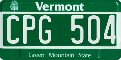 VT license plate CPG504