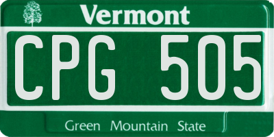 VT license plate CPG505