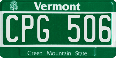VT license plate CPG506