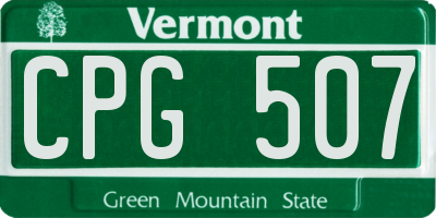 VT license plate CPG507