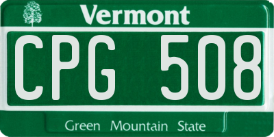 VT license plate CPG508