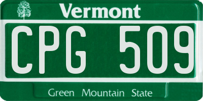 VT license plate CPG509