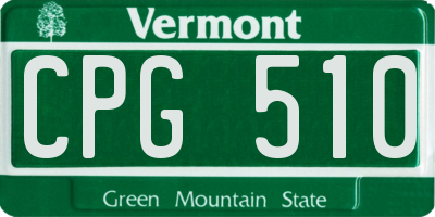 VT license plate CPG510