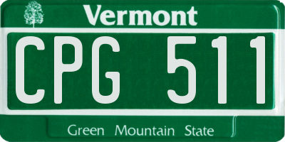 VT license plate CPG511