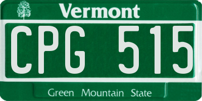 VT license plate CPG515