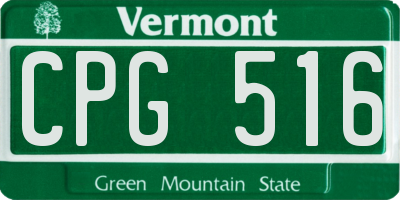 VT license plate CPG516
