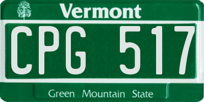 VT license plate CPG517