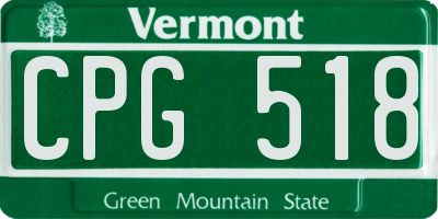 VT license plate CPG518