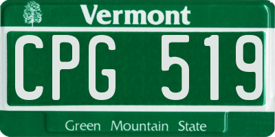 VT license plate CPG519