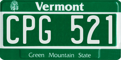 VT license plate CPG521