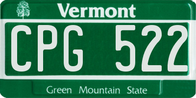 VT license plate CPG522
