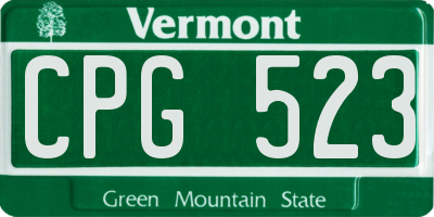 VT license plate CPG523