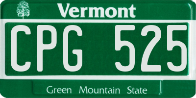 VT license plate CPG525
