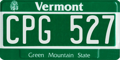VT license plate CPG527