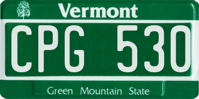 VT license plate CPG530