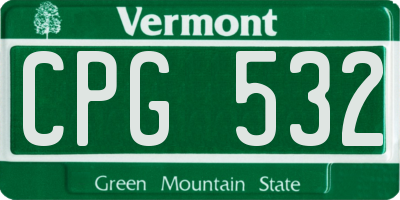VT license plate CPG532
