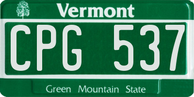 VT license plate CPG537