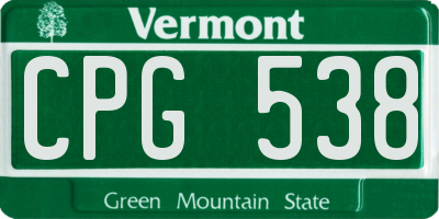 VT license plate CPG538
