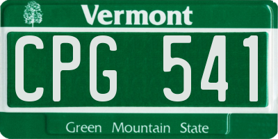 VT license plate CPG541