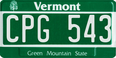 VT license plate CPG543