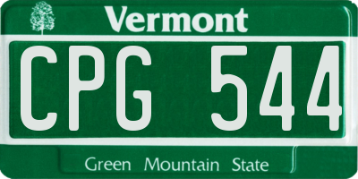 VT license plate CPG544