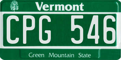 VT license plate CPG546