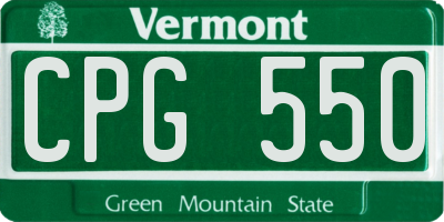 VT license plate CPG550